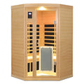 Low EMF, there is also a heating plate on the glass door, can be placed on the pentagon in the corner of the room, Hemlock wood Far-infrared indoor Two person sauna room