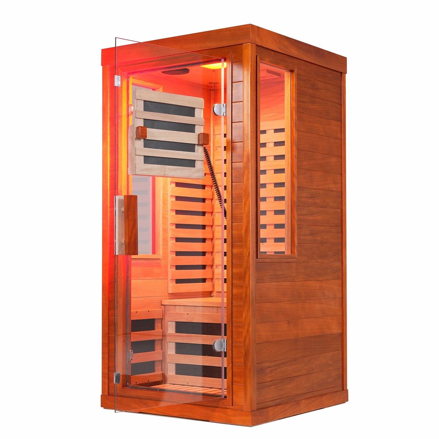 Far infrared sauna front door with red light therapy Low EMFwooden sauna room