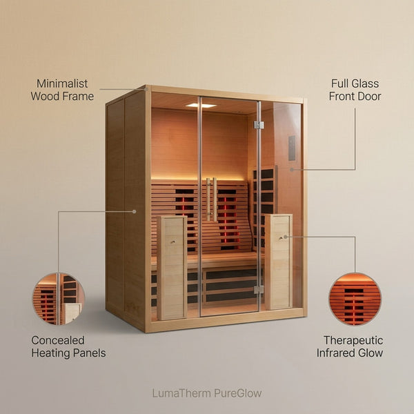 LumaTherm PureGlow Infrared Sauna Cabin — Lifestyle
